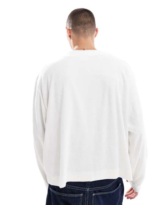 ASOS DESIGN oversized textured cardigan in off white, 2 of 4