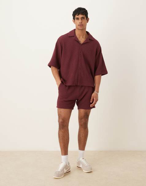 ASOS DESIGN oversized textured co ord in brown - view 1