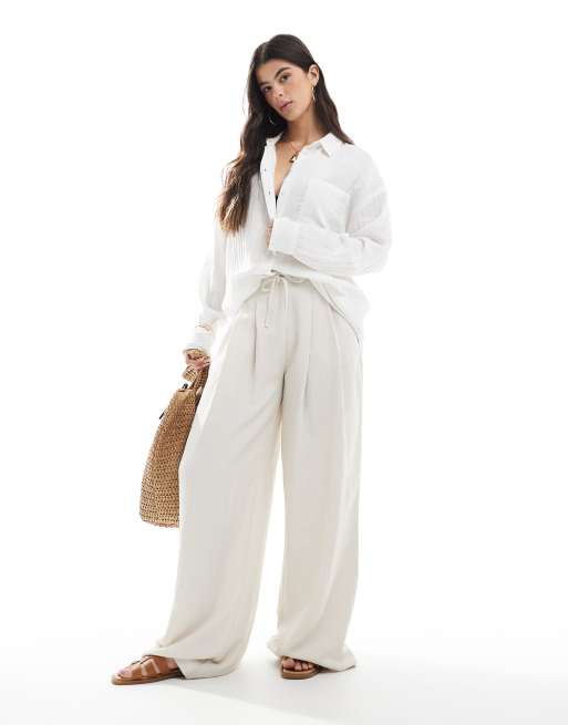 ASOS DESIGN oversized textured cotton shirt in white, 4 of 4