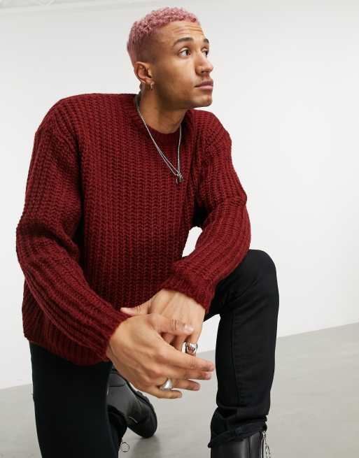 Textured-Rib Fisherman Sweater