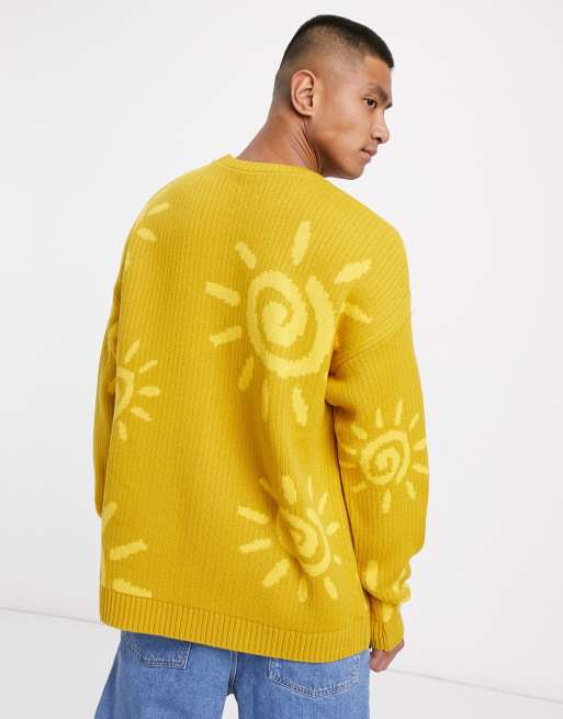 ASOS DESIGN oversized textured jumper with sunshine design ASOS