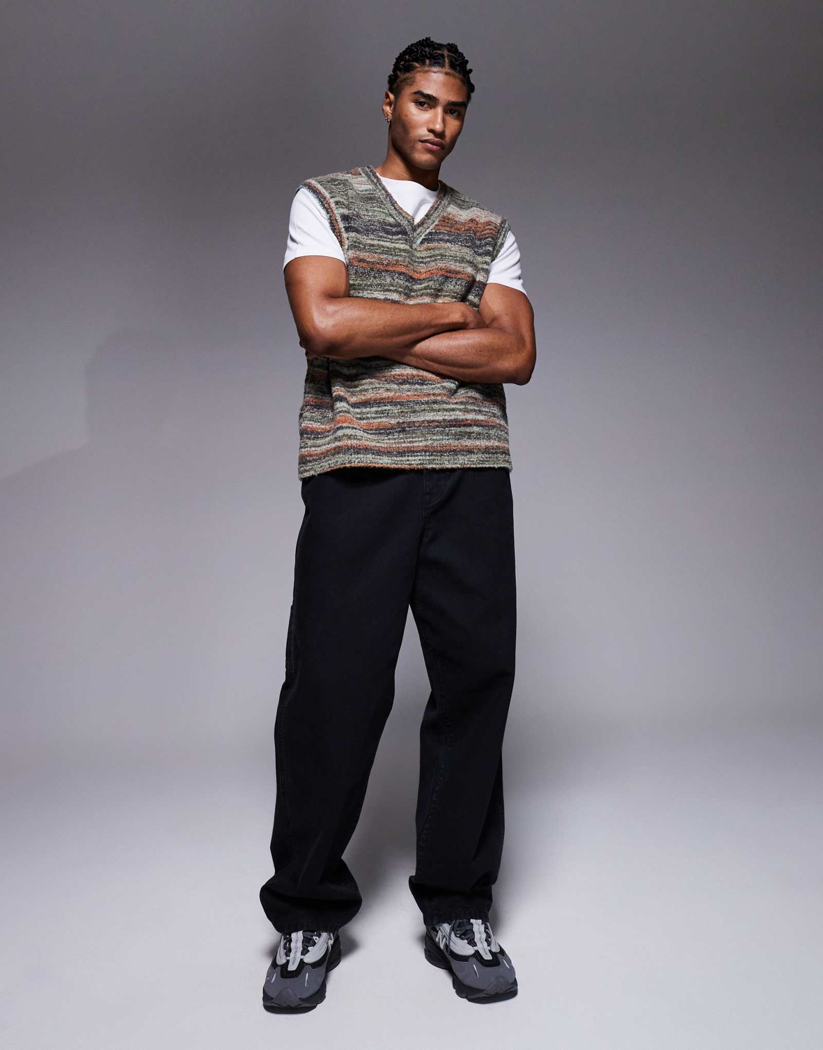  Топ на бретелях из текстурированного трикотажа оверсайз от ASOS DESIGN бежевого цвета