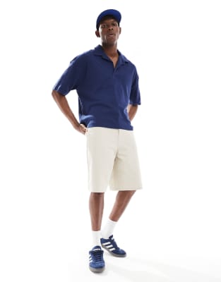 ASOS DESIGN OVERSIZED REVERE COLLAR POLO SHIRT