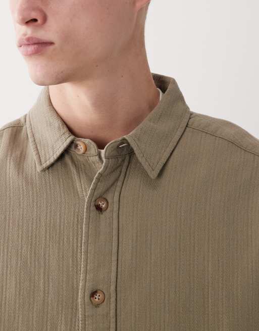 ASOS DESIGN oversized textured shirt in brown, 5 of 5