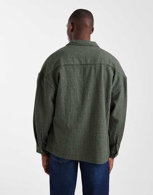 ASOS DESIGN oversized textured shirt in green, 3 of 5