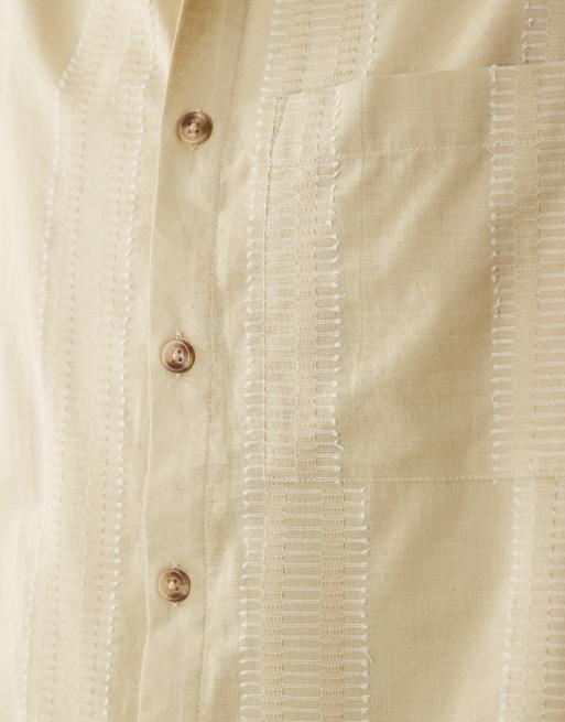 ASOS DESIGN oversized textured shirt in sage green, 3 of 5