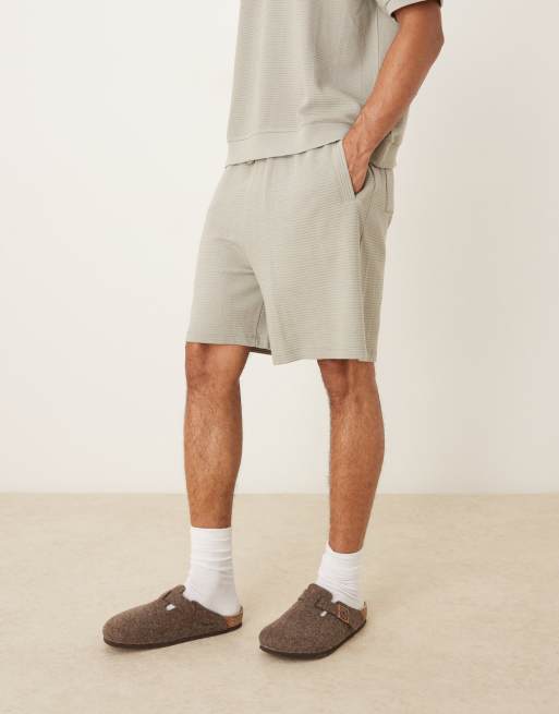ASOS DESIGN oversized textured shorts in gray