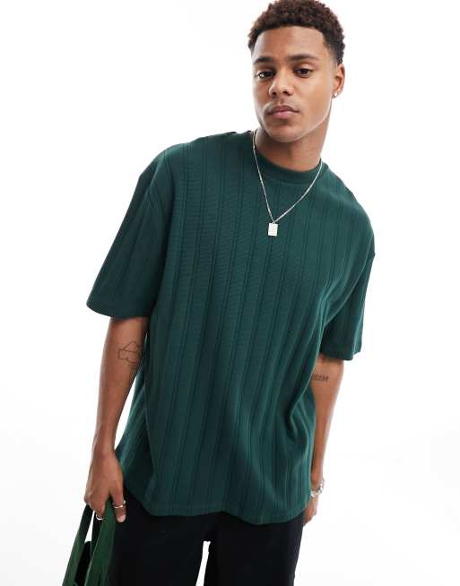 ASOS DESIGN oversized textured t-shirt in khaki | ASOS