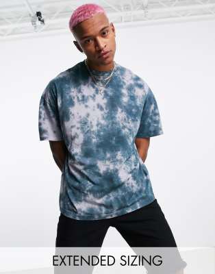 ASOS DESIGN oversized tie dye t-shirt in blue & lilac