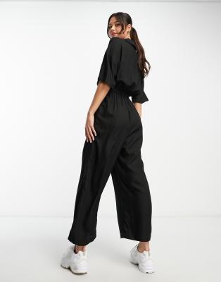 ASOS EDITION cross front jumpsuit with tie