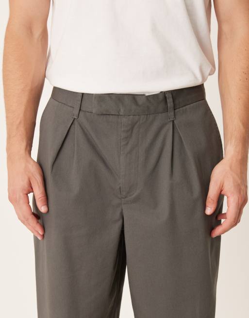 ASOS DESIGN - Oversized toelopende chino in antraciet, 4 van 5
