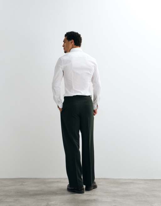 ASOS DESIGN oversized toelopende pantalon in donkergroene crêpe, 5 van 5