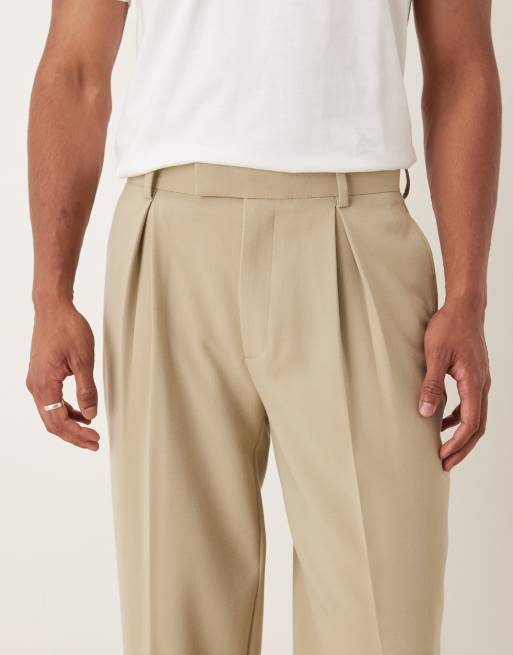 ASOS DESIGN - Oversized toelopende pantalon in kiezelkleur, 4 van 5