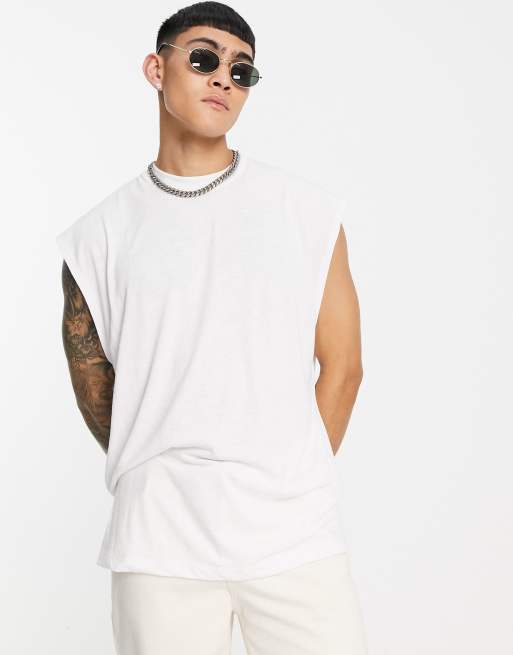 ASOS DESIGN - Oversized top i hvidt hørlook