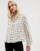 ASOS DESIGN - Oversized top met lange mouwen, geknoopte hals en hartenprint
