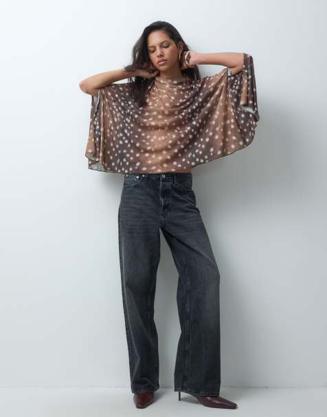 ASOS DESIGN oversized topp med kort ärm i hjorttryck - view 1
