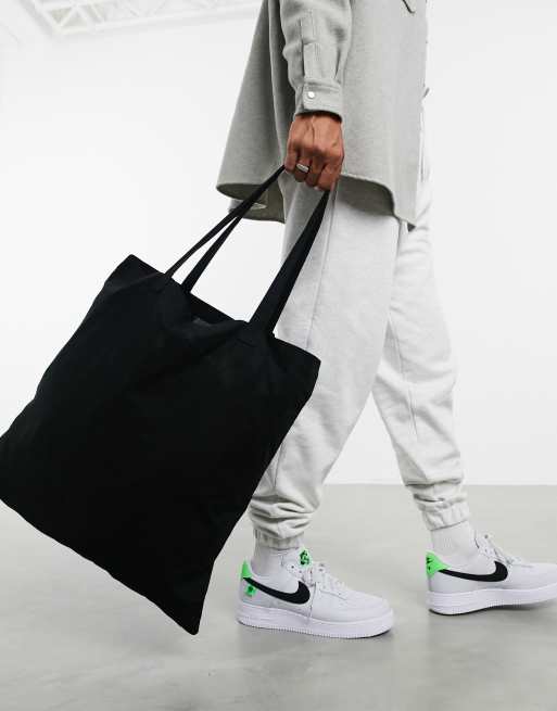 ASOS DESIGN oversized tote bag in black canvas