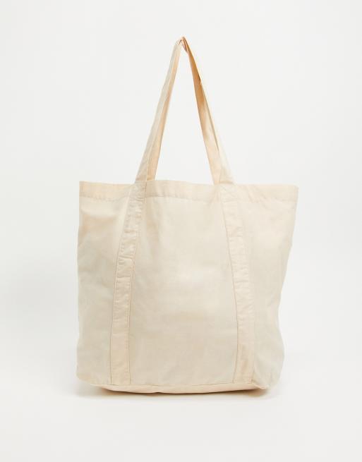 ASOS DESIGN oversized tote bag in off white cotton BEIGE ASOS