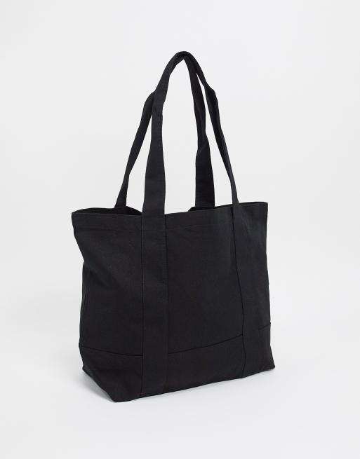 ASOS DESIGN - Oversized tote van zwaar katoen in zwart