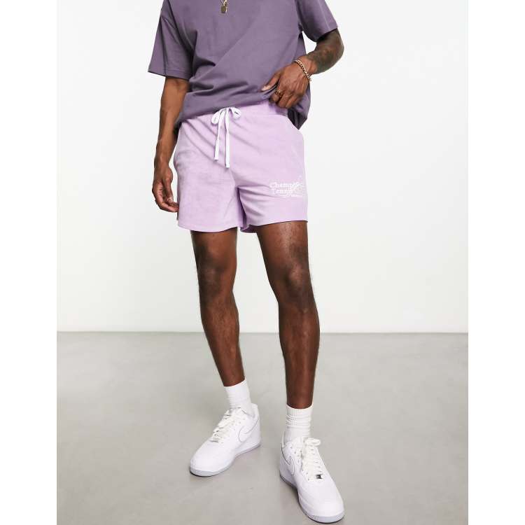 エイソス ASOS DESIGN oversized towelling shorts in purple with