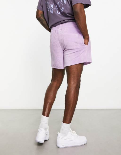 エイソス ASOS DESIGN oversized towelling shorts in purple with