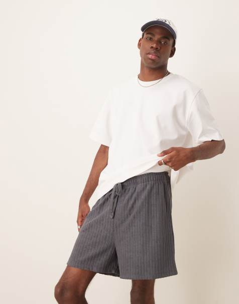 ASOS DESIGN oversized towelling texture short in charcoal - view 1