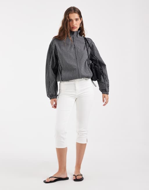 ASOS DESIGN oversized track jacket in black & white check, 2 of 4