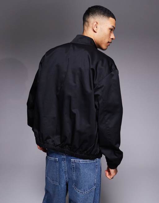 ASOS DESIGN oversized track jacket in black