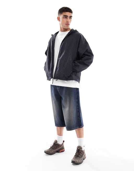 ASOS DESIGN oversized track jacket in black, 4 of 4