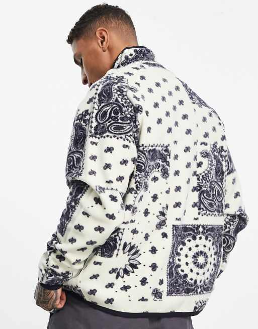 Going Up Paisley Printed Fleece Jacket - Cream/combo