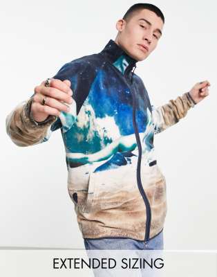 ASOS DESIGN Oversize Face Print Fleece Jacket