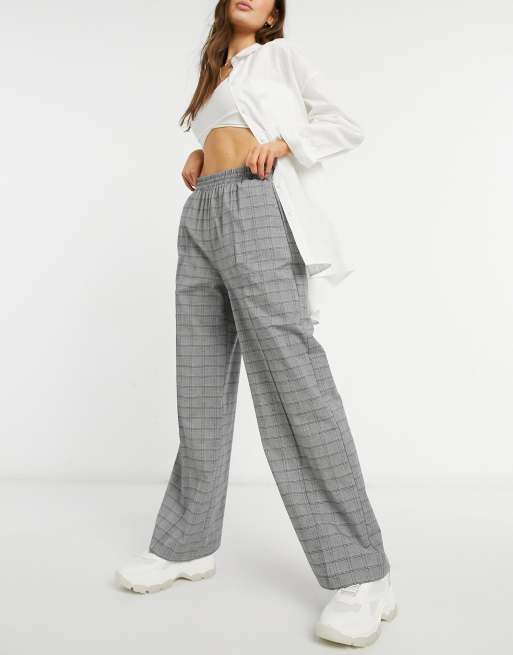 ASOS DESIGN oversized track pants in mono check