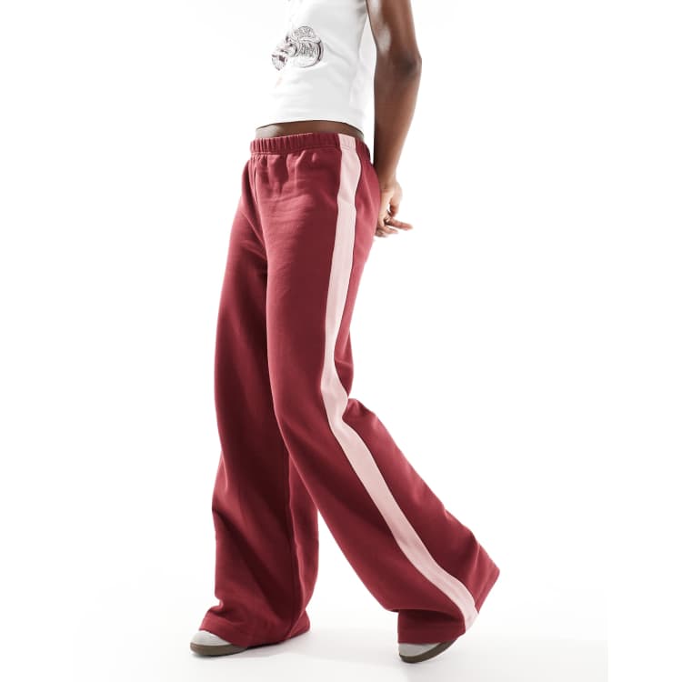【BAON】Ronce Stripe Suede Wide Banding Pants 207692985-1-burgundy?$n_750w$&