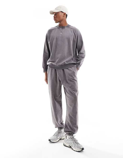 ASOS DESIGN oversized trackies in washed grey (part of a set) | ASOS