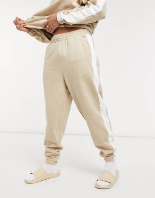 beige matching tracksuit