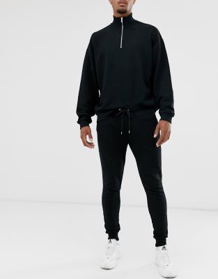 plain black track top