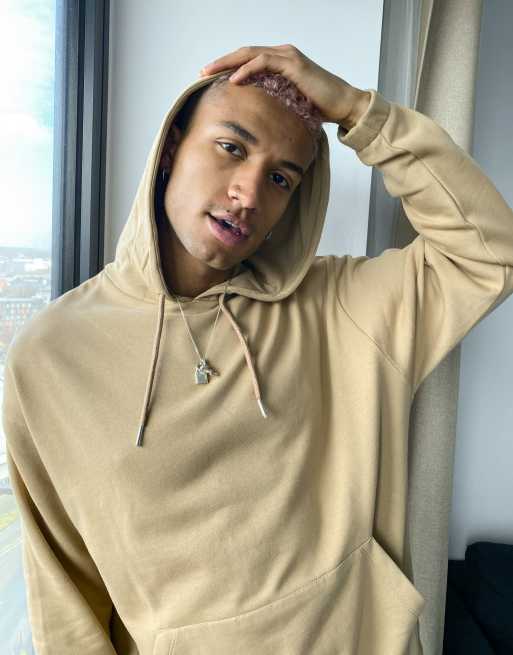 ASOS DESIGN oversized tracksuit with hoodie and oversized shorts in beige |  ASOS