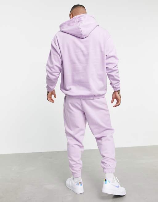 ASOS DESIGN oversized tracksuit with hoodie and oversized sweatpants in  purple - PURPLE