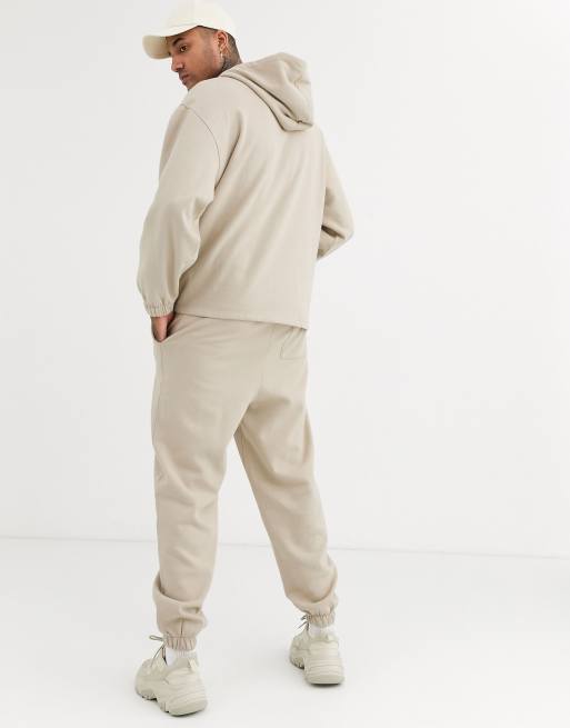 ASOS DESIGN - Survêtement avec sweat à capuche oversize et jogger  décontracté - Beige