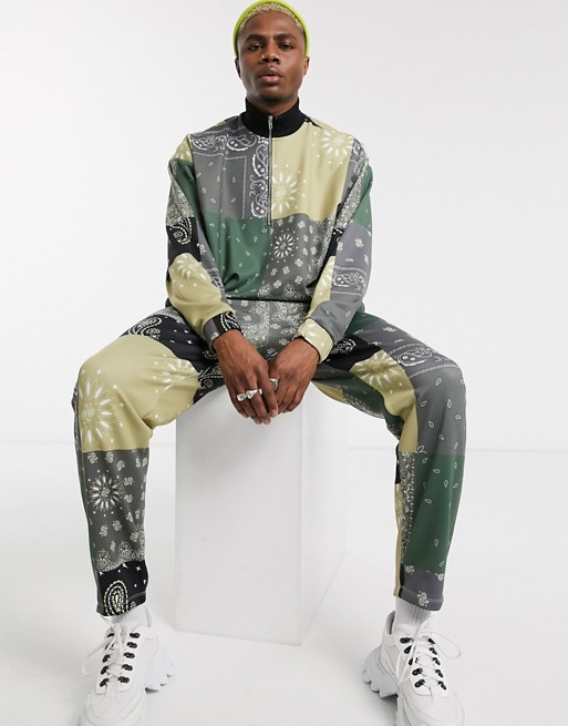 ASOS DESIGN oversized tracksuit with track jacket and joggers in poly tricot