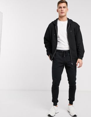 asos black tracksuit