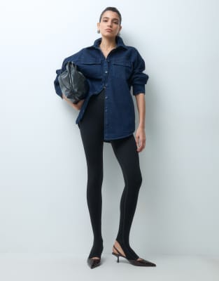 Asos Design Oversized Traditional Denim Shirt In Blue