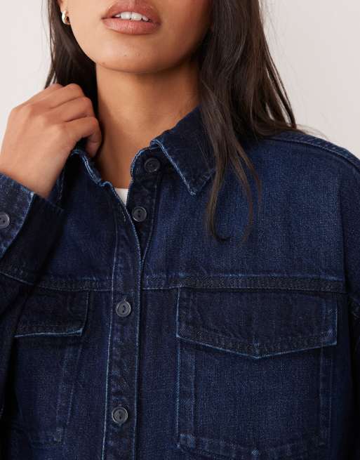ASOS DESIGN oversized traditional denim shirt in rinse, 3 of 4