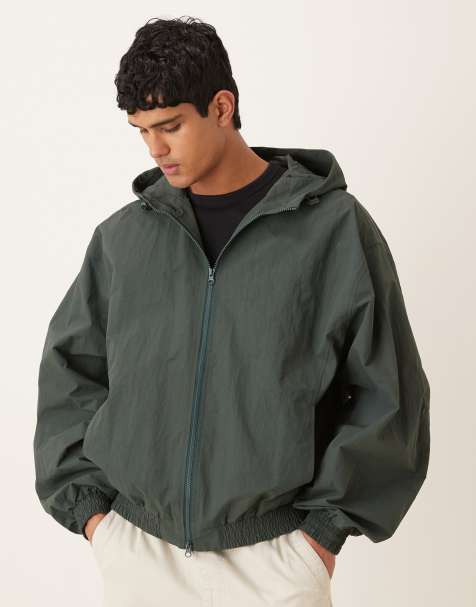 ASOS DESIGN - Oversized trainingsjack in donkergroen - view 1