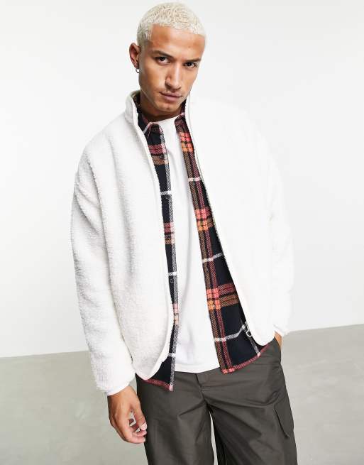 ASOS DESIGN - Oversized trainingstop van teddy borg in crème