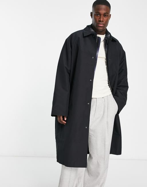 Asos long cheap black coat