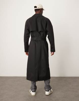 ASOS DESIGN oversized trench coat in black | ASOS