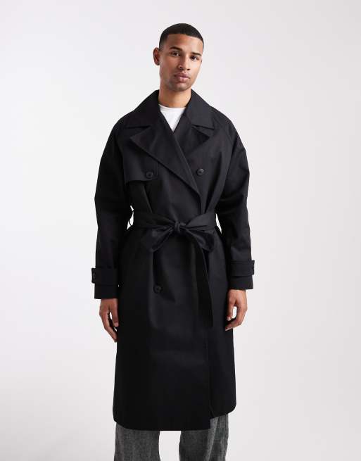 ASOS DESIGN – Oversize-Trenchcoat in Schwarz