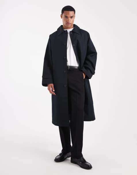 ASOS DESIGN oversized trench coat in black - view 1
