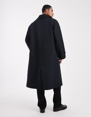 Asos Design Oversized Trench Coat In Blue